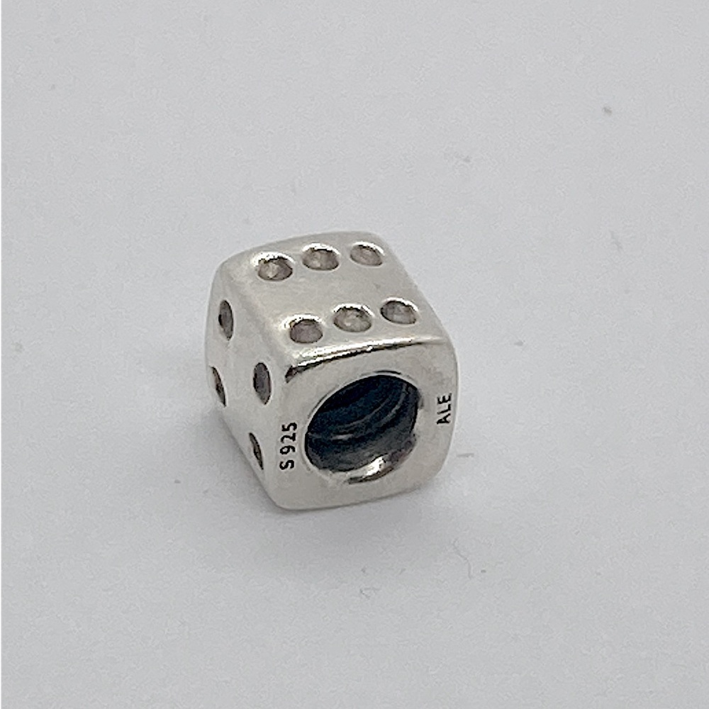 Pandora Sterling Silver Lucky Dice Die Good Luck Gambling Charm ALE 925 #790116